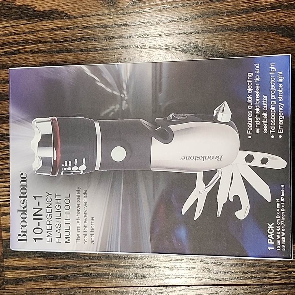 Brookstone 10-in-1 Emergency Flashlight Multi Tool